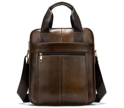 Ділова чоловіча сумка шкіряна Vintage 14789 Коричнева