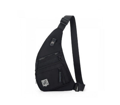 Тонка текстильна сумка-слінг чорного кольору Confident AT09-T-HD-23370A