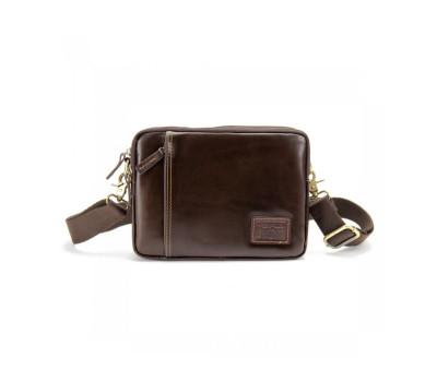 Месенджер коричневий горизонтальний із гладкої шкіри Ruff Ryder RR-4161-1DB