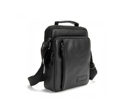 Чорний чоловічий месенджер у гладкій шкірі Ruff Ryder RR-9109A