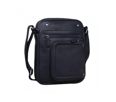 Шкіряна сумка через плече в чорному кольорі Tavinchi R-870557A