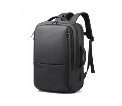 Великий текстильний чорний рюкзак Confident ANT02-2021-2A