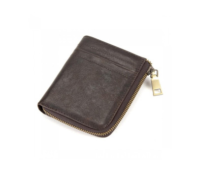 Невелике коричневе портмоне на блискавці Tiding Bag M39-9600DB