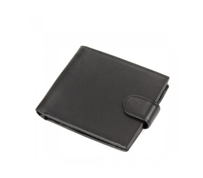 Чорне портмоне на кнопці з монетницею Tiding Bag M39-8069BRA