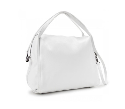 Удобная мягкая кожаная белая сумка Firenze Italy F-IT-1041W