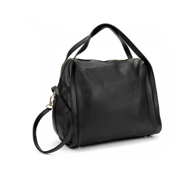 Удобная мягкая кожаная черная сумка Firenze Italy F-IT-1041A