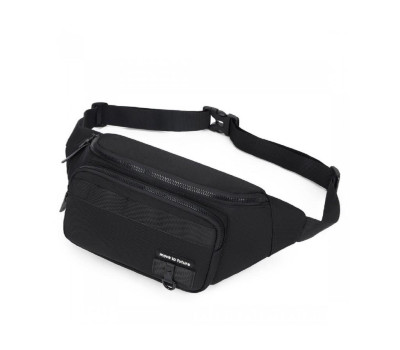 Класична текстильна сумка на пояс чорна Confident AT09-20516A