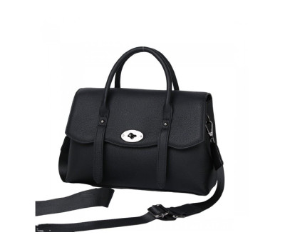 Класична жіноча шкіряна чорна сумка Olivia Leather B24-W-8329A