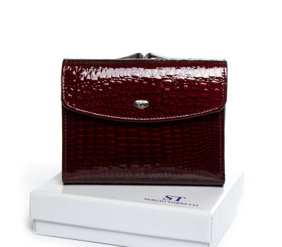 Гаманець Жіночий LR шкіра-лак SERGIO TORRETTI WS-11 wine-red