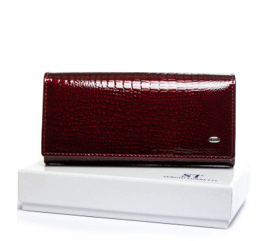 Кошелек LR Женский кожа-лак SERGIO TORRETTI W1-v wine-red