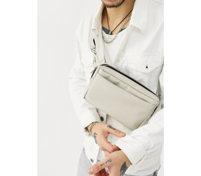 Мужская сумка бананка на пояс Sambag Harvi серая