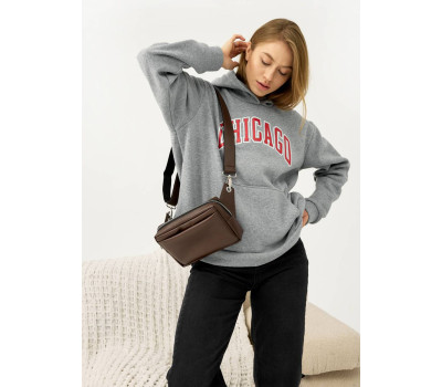 Женская сумка бананка на пояс Sambag Harvi шоколад