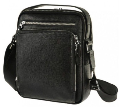 Сумка месенджер Vintage 14578 шкіряна Чорна