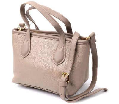 Жіноча сумка з двома ручками з натуральної шкіри Vintage 22283 Бежева