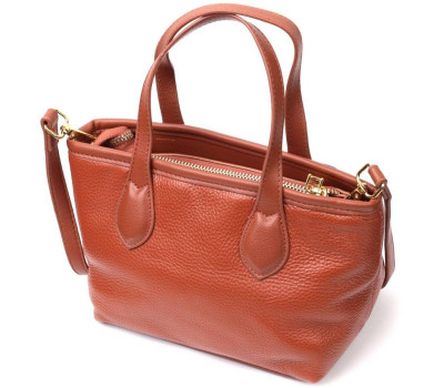 Сумка жіноча з двома ручками з натуральної шкіри Vintage 22285 Коричнева