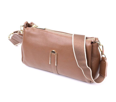 Жіноча стильна сумка через плече з натуральної шкіри Vintage 22288 Бежева