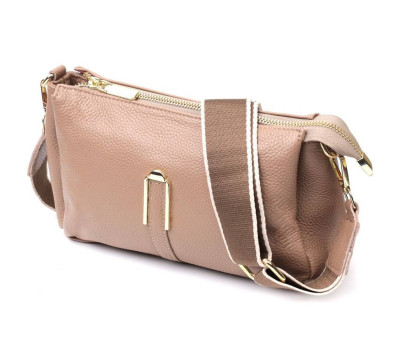 Оригінальна сумка через плече з натуральної шкіри Vintage 22289 Бежева