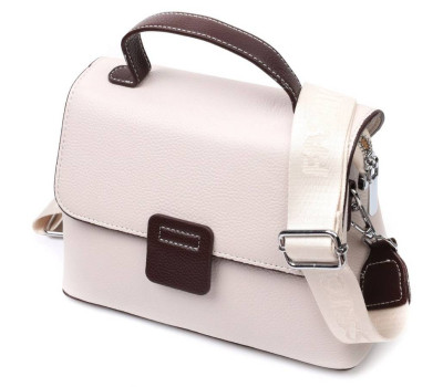 Елегантна сумка сетчел для жінок з натуральної шкіри Vintage 22290 Біла