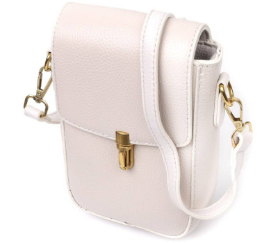 Шкіряна сумка вертикального формату з клапаном Vintage 22309 Біла