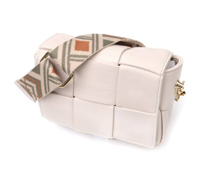 Вечірня жіноча сумка з палітурками з натуральної шкіри Vintage 22311 Біла