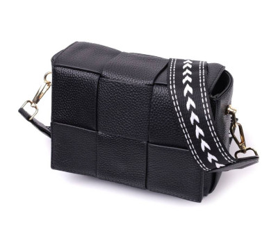 Класична вечірня сумка для жінок з палітурками з натуральної шкіри Vintage 22313 Чорна