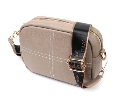 Ідеальна жіноча сумка з натуральної м'якої шкіри Vintage 22318 Бежева