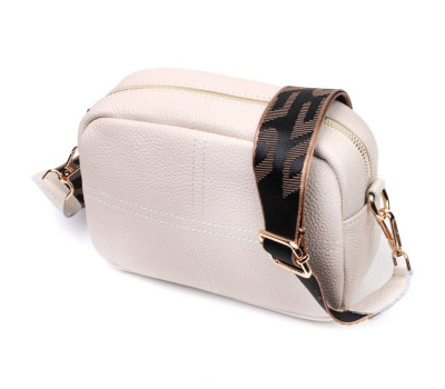 Якісна жіноча сумка з натуральної м'якої шкіри Vintage 22317 Біла