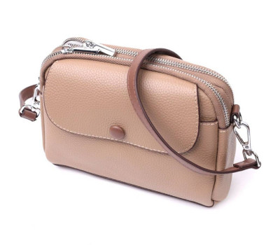 Повсякденна маленька сумка для жінок з натуральної шкіри Vintage 22322 Бежева