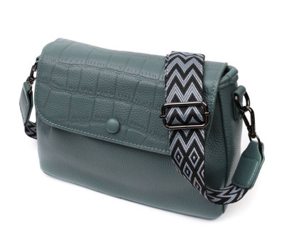 Стильна сумка жіноча з натуральної шкіри Vintage 22332 Синя