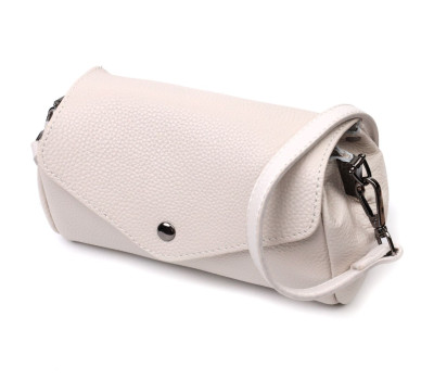 Шкіряна сумка з трикутним клапаном Vintage 22255 Біла