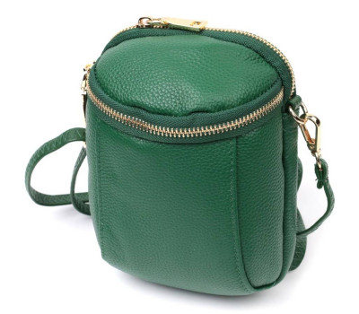 Цікава сумка для жінок з м'якої натуральної шкіри Vintage 22341 Зелена