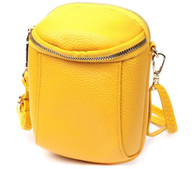Оригінальна сумка для жінок з м'якої натуральної шкіри Vintage 22342 Жовтий