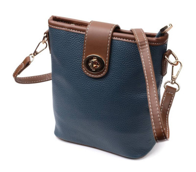 Симпатична сумка для жінок на кожен день з натуральної шкіри Vintage 22346 Синя