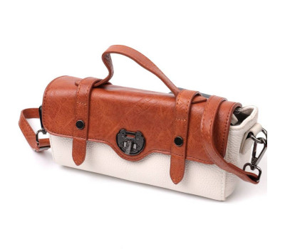 Оригінальна жіноча сумка у вінтажному стилі з натуральної шкіри Vintage 22350 Біла