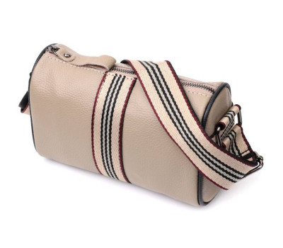 Унікальна сумка для жінок з акцентом посередині з натуральної шкіри Vintage 22360 Бежева