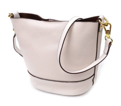 Компактна сумка жіноча з автономною косметичкою всередині з натуральної шкіри Vintage 22365 Біла