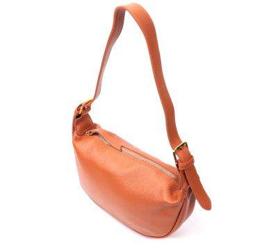 Напівкругла сумка жіноча з однією плечевою лямкою з натуральної шкіри Vintage 22370 Коричнева