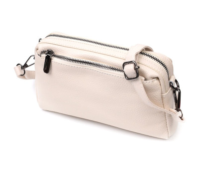 Сумка-клатч для женщин из мягкой натуральной кожи Vintage 22376 Белая