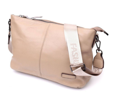 Шкіряна сумка з двома знімними ременями Vintage 22378 Бежева