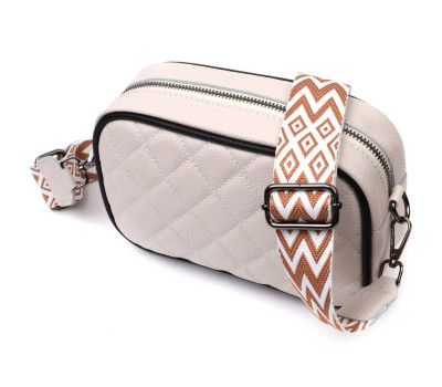 Жіноча сумка через плече на одне відділення з натуральної шкіри Vintage 22383 Біла