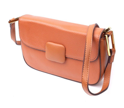 Модна сумка з жорстким каркасом з натуральної шкіри Vintage 22390 Коричнева