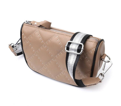Напівкругла сумка крос-боді для жінок з натуральної шкіри Vintage 22392 Бежева