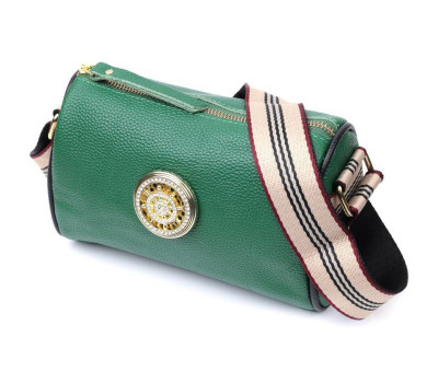 Жіноча сумка з оригінальною прикрасою з натуральної шкіри Vintage 22261 Зелена