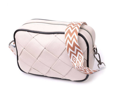 Стильна жіноча сумка з палітуркою з натуральної шкіри Vintage 22407 Біла