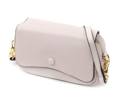 Красива сумка жіноча з клапаном з натуральної шкіри Vintage 22431 Біла