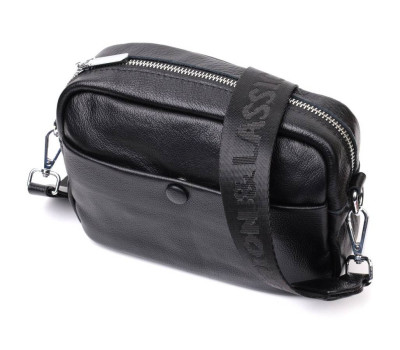 Жіноча сумка з натуральної м'якої шкіри Vintage 22436 Чорна