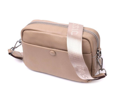 Сумка для жінок з натуральної м'якої шкіри Vintage 22437 Бежева