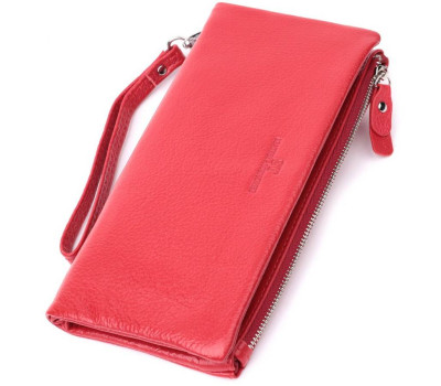 Гаманець-клатч для жінок з двома блискавками з натуральної шкіри ST Leather 22526 Червоний