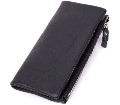 Жіночий гаманець-клатч із двома блискавками з натуральної шкіри ST Leather 22527 Чорний