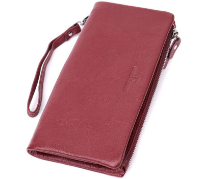 Добротний жіночий гаманець-клатч із двома блискавками з натуральної шкіри ST Leather 22528 Бордовий